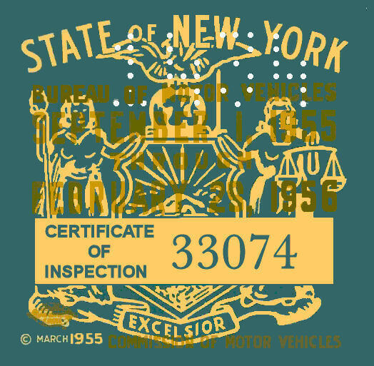 (image for) 1955 - 56 New York Inspection sticker